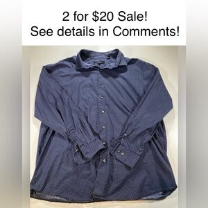 Men’s Synergy Stretch 1XLT Dark Blue Button Up